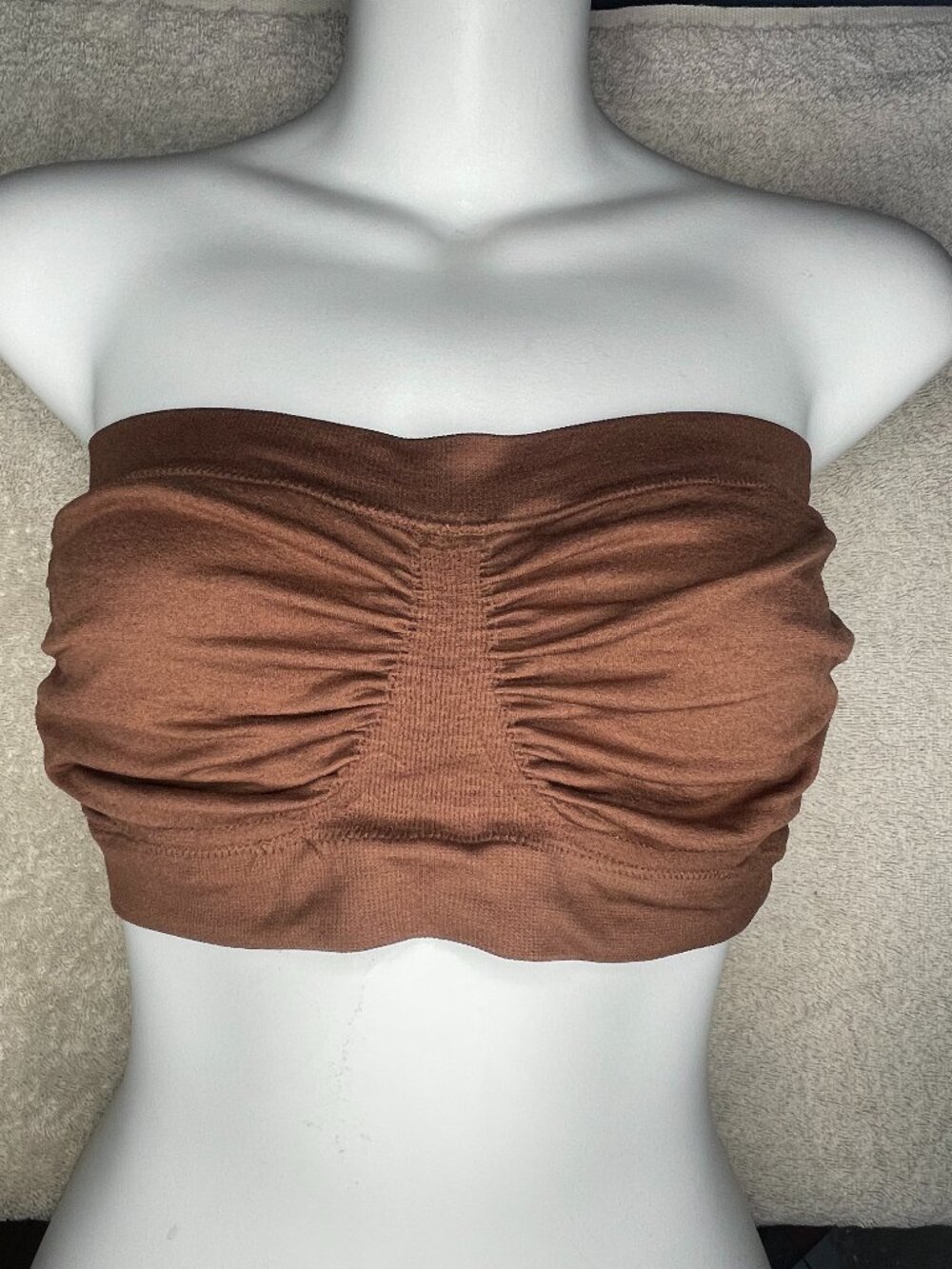 Breezies Brown Straples Bra Wireless Pullover Nylon / Spandex Stretch Women L